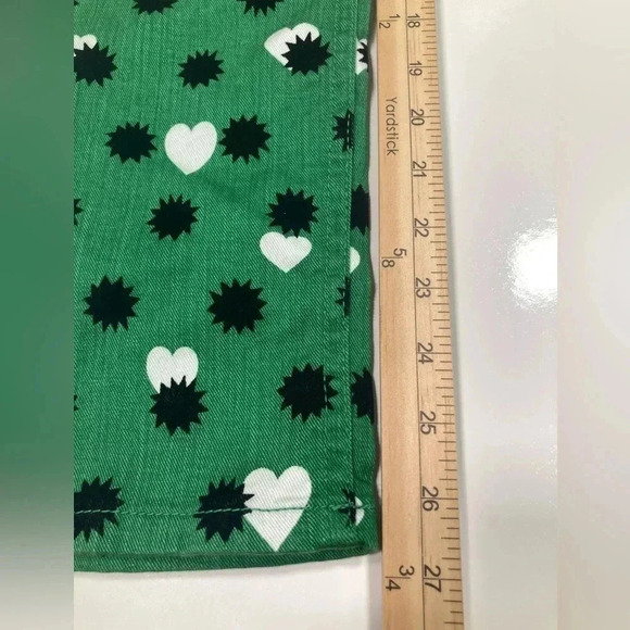 Anthropologie Jeans Green The Cigarette Heart Denim Pants NWT Maeve Size 26 - Picture 10 of 13